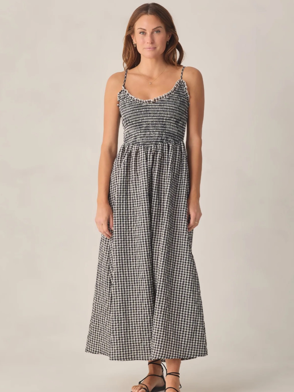 Rylee + Cru Chrissy Dress Gingham Womens Xs